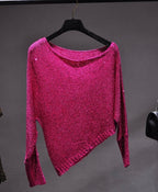 Asymmetric Sequin Blouse