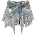 Shorts vaqueros con flecos Luisa