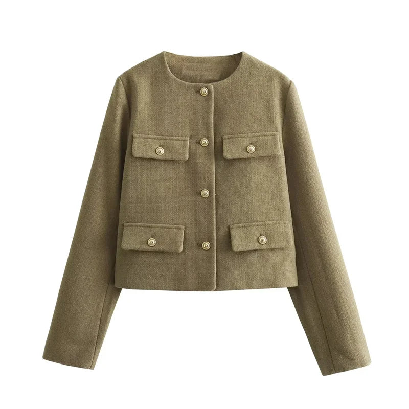 Chaqueta de tweed con botones dorados Margot