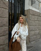 Camisa de algodón con manga globo Lucía