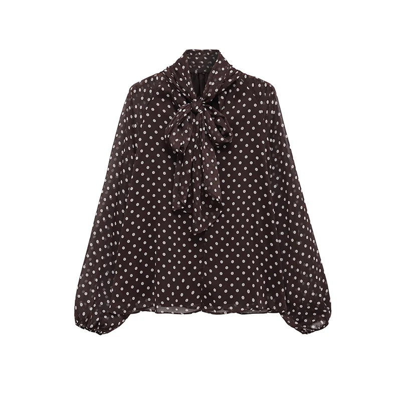 Blusa de lunares con lazada Valeria