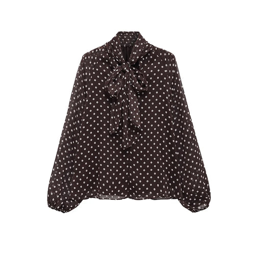 Blusa de lunares con lazada Valeria