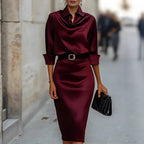 Vestido Sofia en burdeos - Nordiva