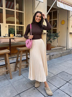 Falda midi plisada Vera - Nordiva