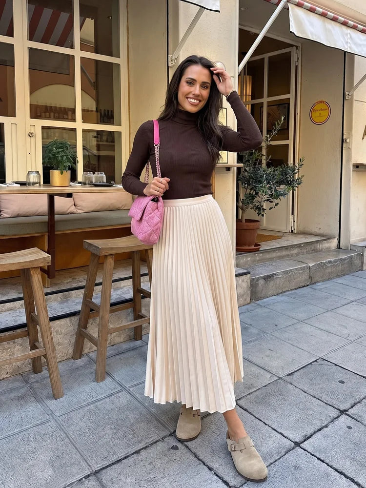Falda midi plisada Vera - Nordiva