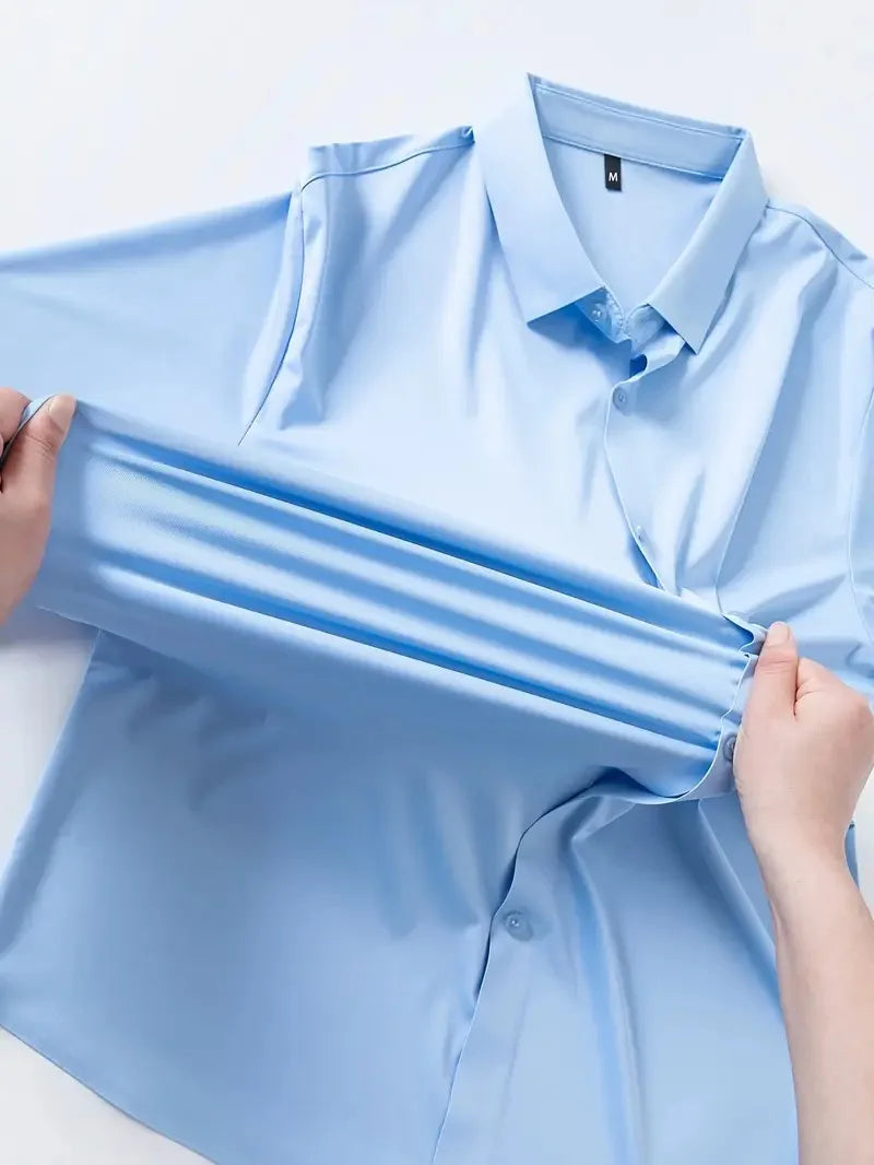 Camisa elástica antiarrugas Leo