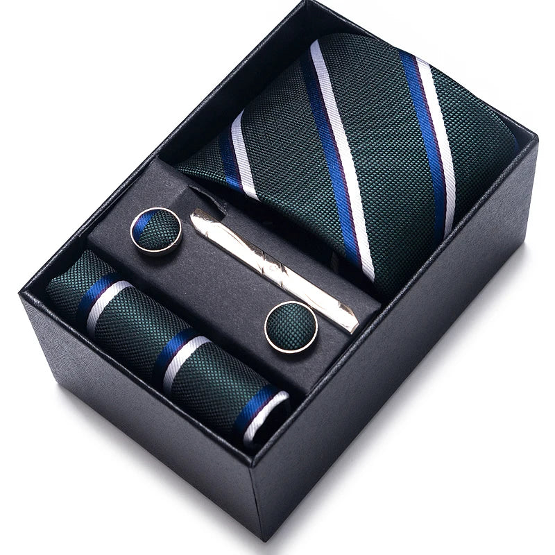 Set de corbata, pañuelo y gemelos Vittorio