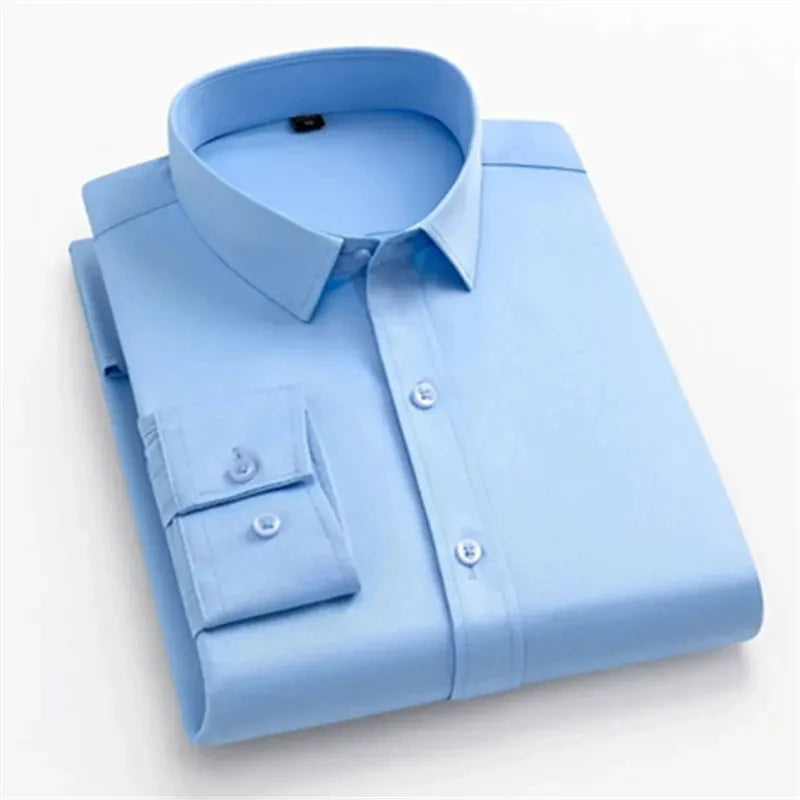 Camisa elástica de oficina Emil en azul claro
