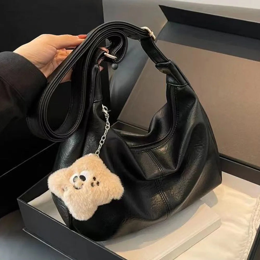 Bolso hobo de hombro Lena en color negro