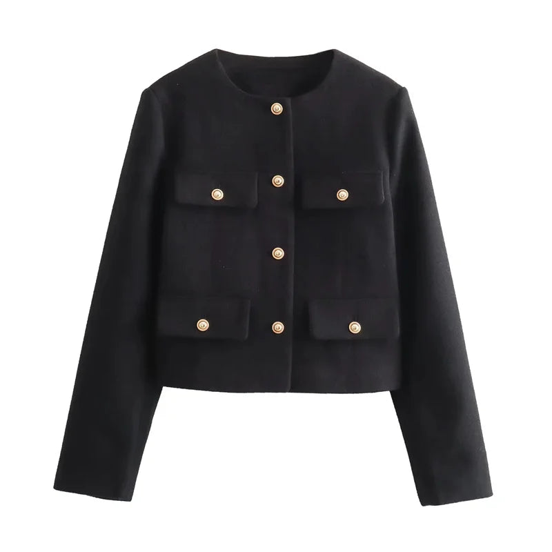 Chaqueta de tweed con botones dorados Margot