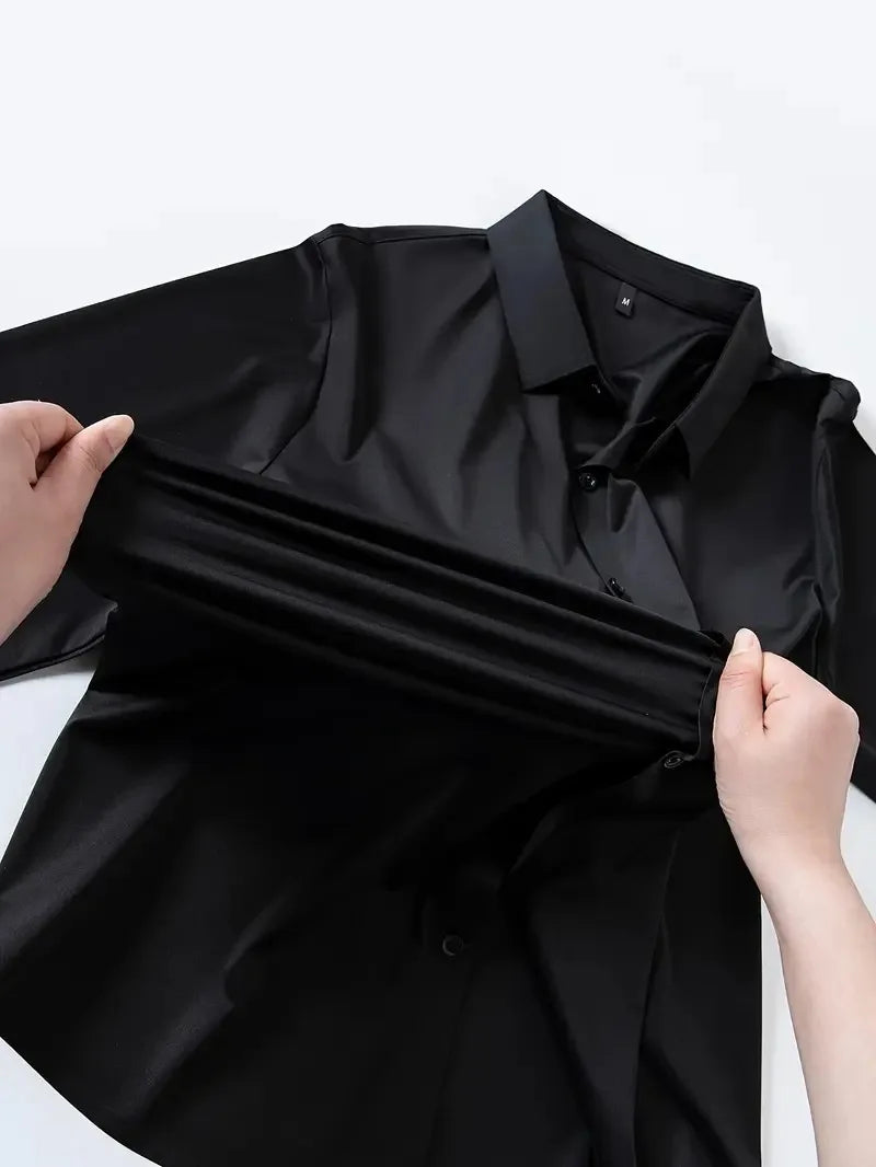 Camisa elástica antiarrugas Leo
