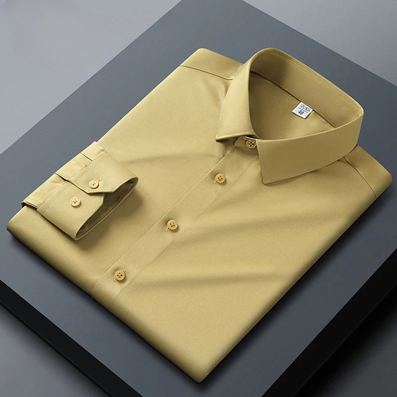 Camisa de seda de hielo Otto en café claro