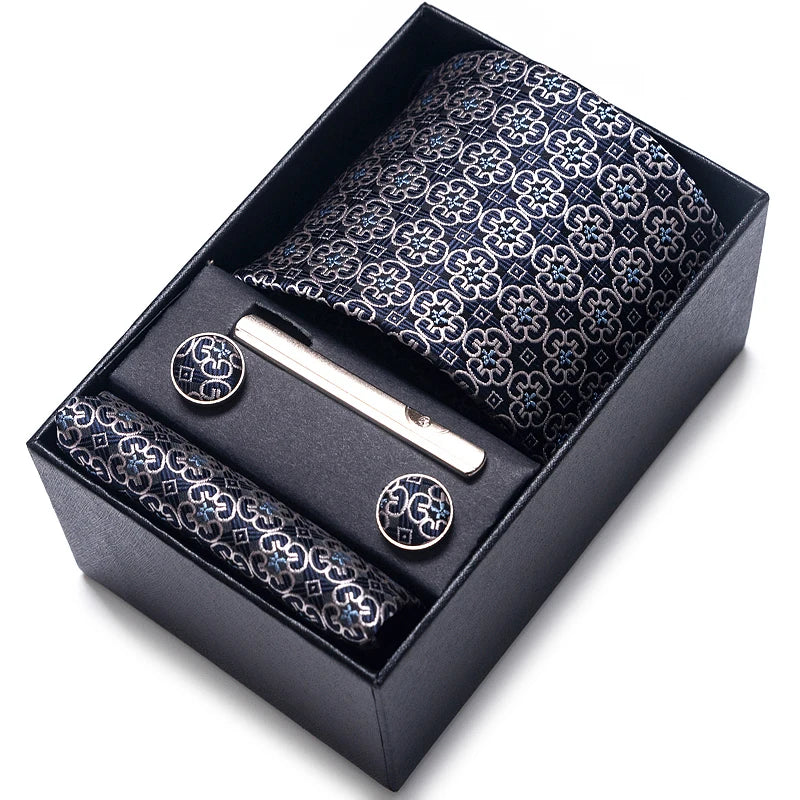 Set de corbata, pañuelo y gemelos Vittorio