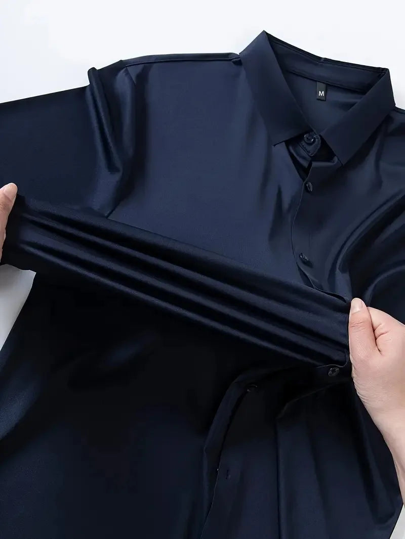 Camisa elástica antiarrugas Leo