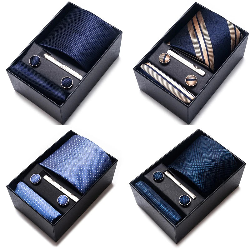 Set de corbata, pañuelo y gemelos Vittorio