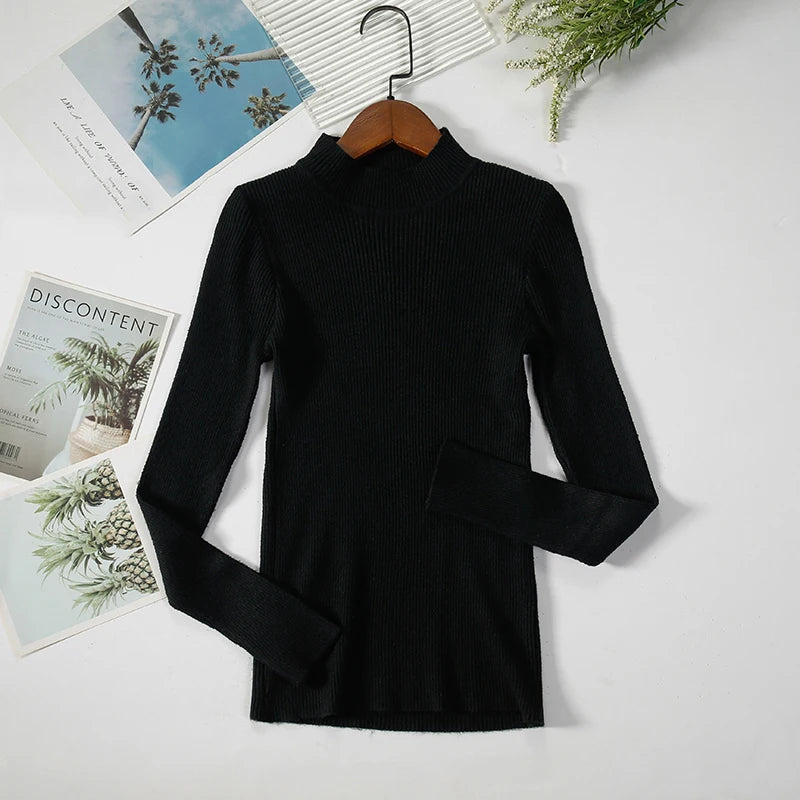 Jersey de cuello vuelto de canale Enara en negro - Nordiva