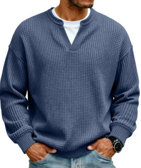 Jersey de gofre efecto capas Iker - Azul marino
