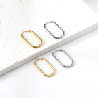 Pendientes de aro ovalado Nina en dorado y plateado