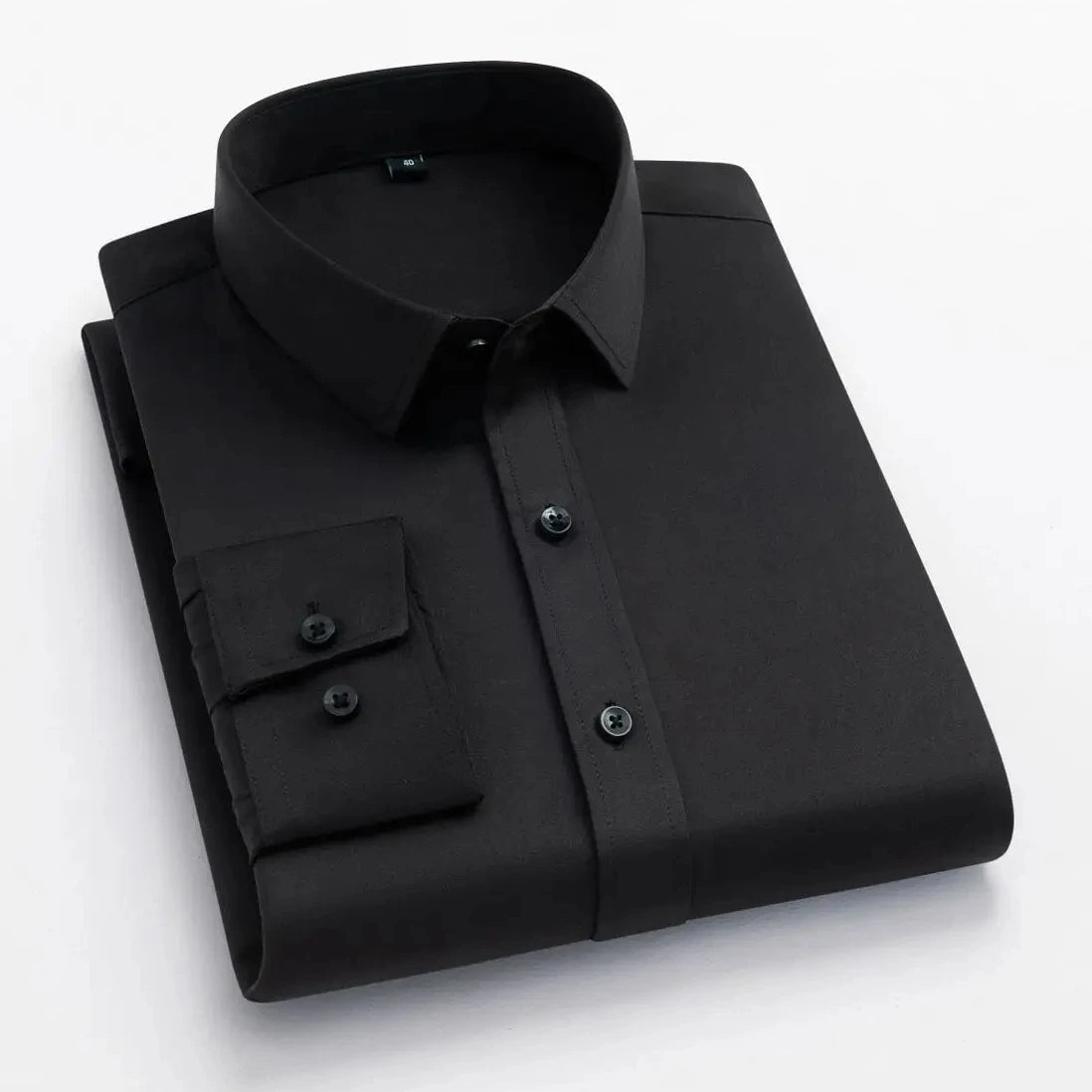 Camisa de vestir sin planchar Nolan en negro