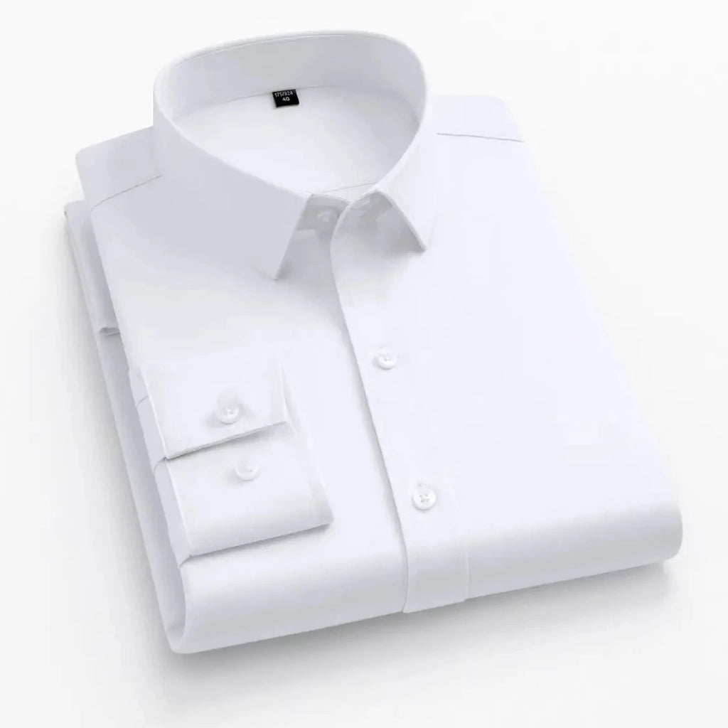 Camisa de vestir sin planchar Nolan en blanco