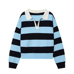 Jersey polo de rayas Chloé - Azul cielo y marino