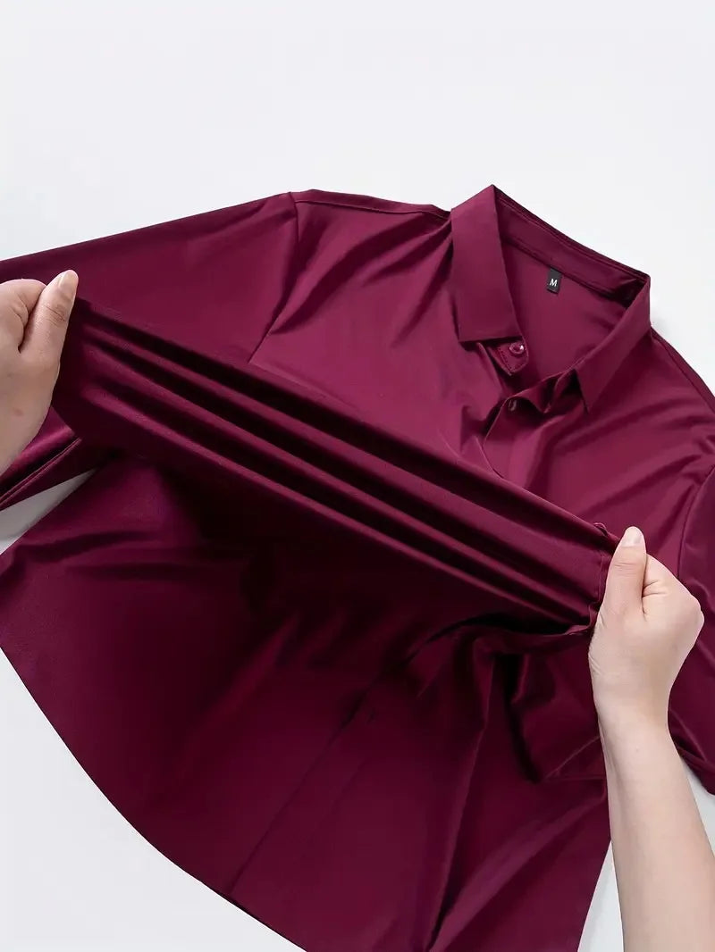 Camisa elástica antiarrugas Leo