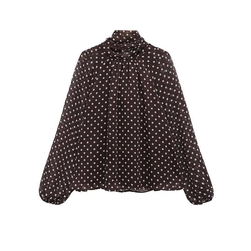 Blusa de lunares con lazada Valeria