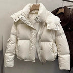 Chaqueta acolchada corta con capucha Uma - Crudo