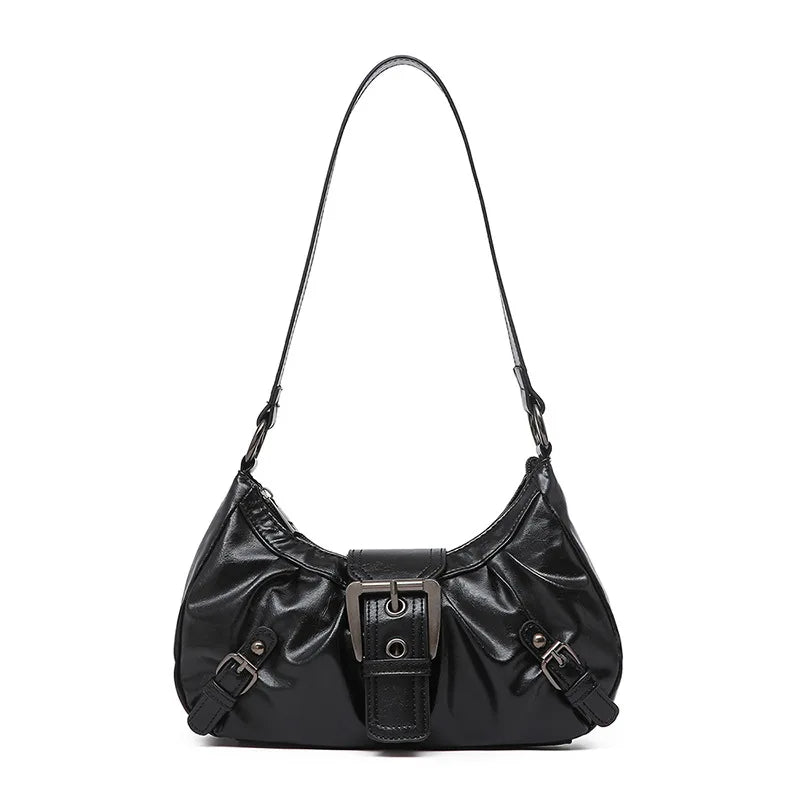 Bolso hobo con hebilla Marta - Negro