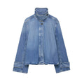 Chaqueta vaquera de cuello alto Jade - Azul medio