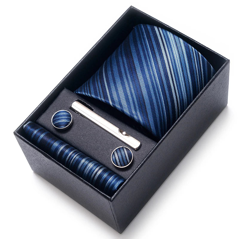 Set de corbata, pañuelo y gemelos Vittorio