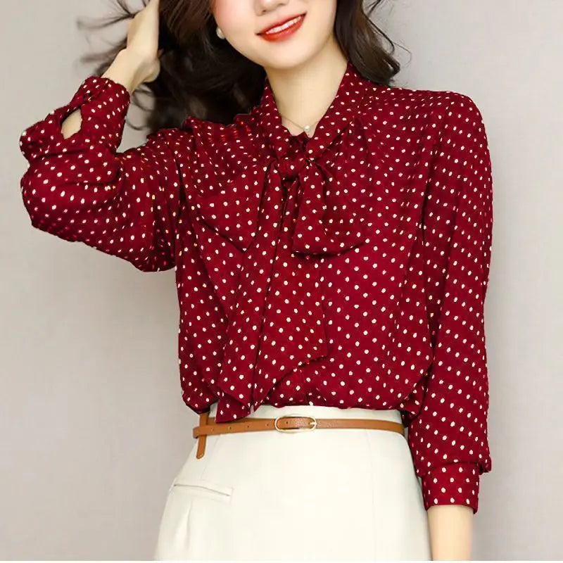 Blusa de lunares con lazo Vera