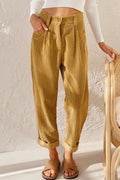 Pantalón de pana de pinzas Mía - Mostaza