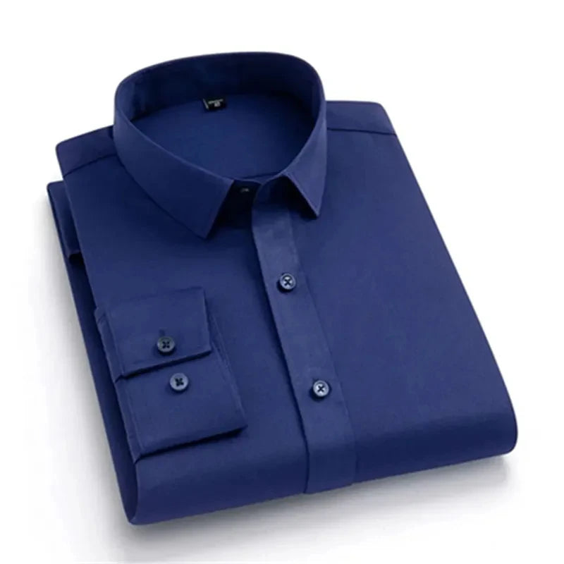 Camisa elástica de oficina Emil en azul marino