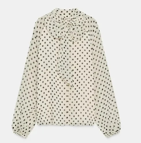 Blusa de lunares con lazada Valeria