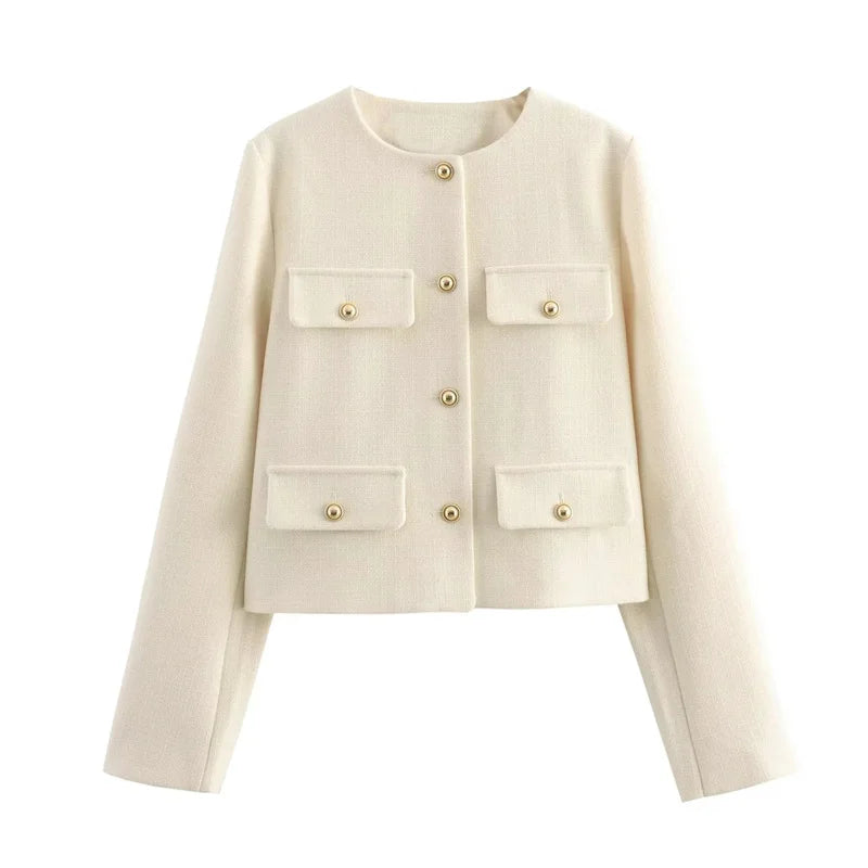 Chaqueta de tweed con botones dorados Margot