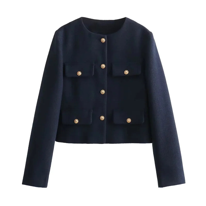 Chaqueta de tweed con botones dorados Margot