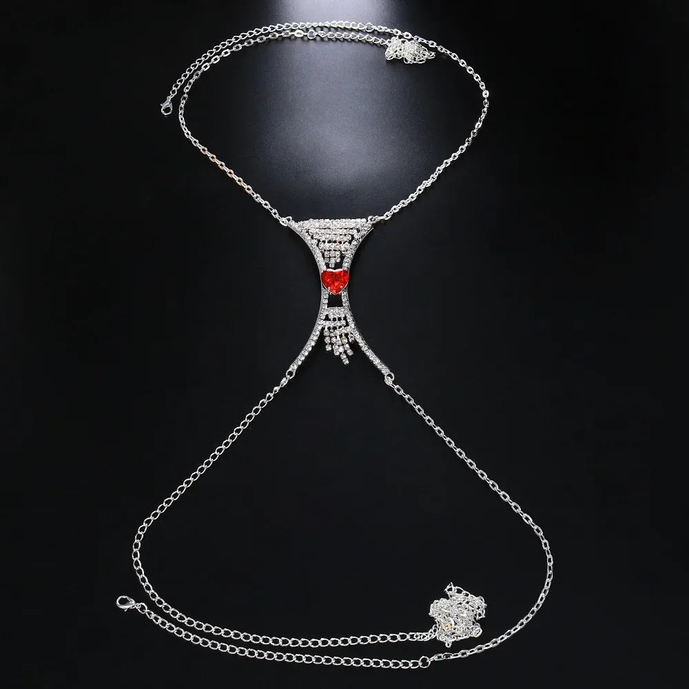 Heart Crystal Chest Chain