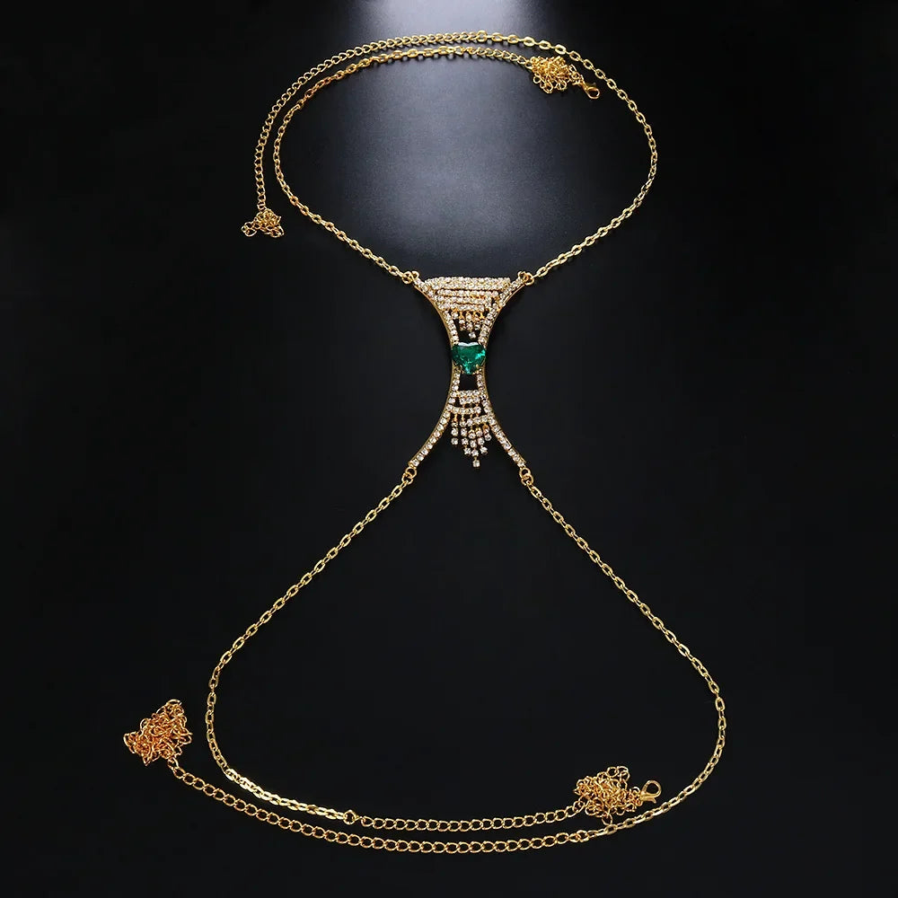 Heart Crystal Chest Chain
