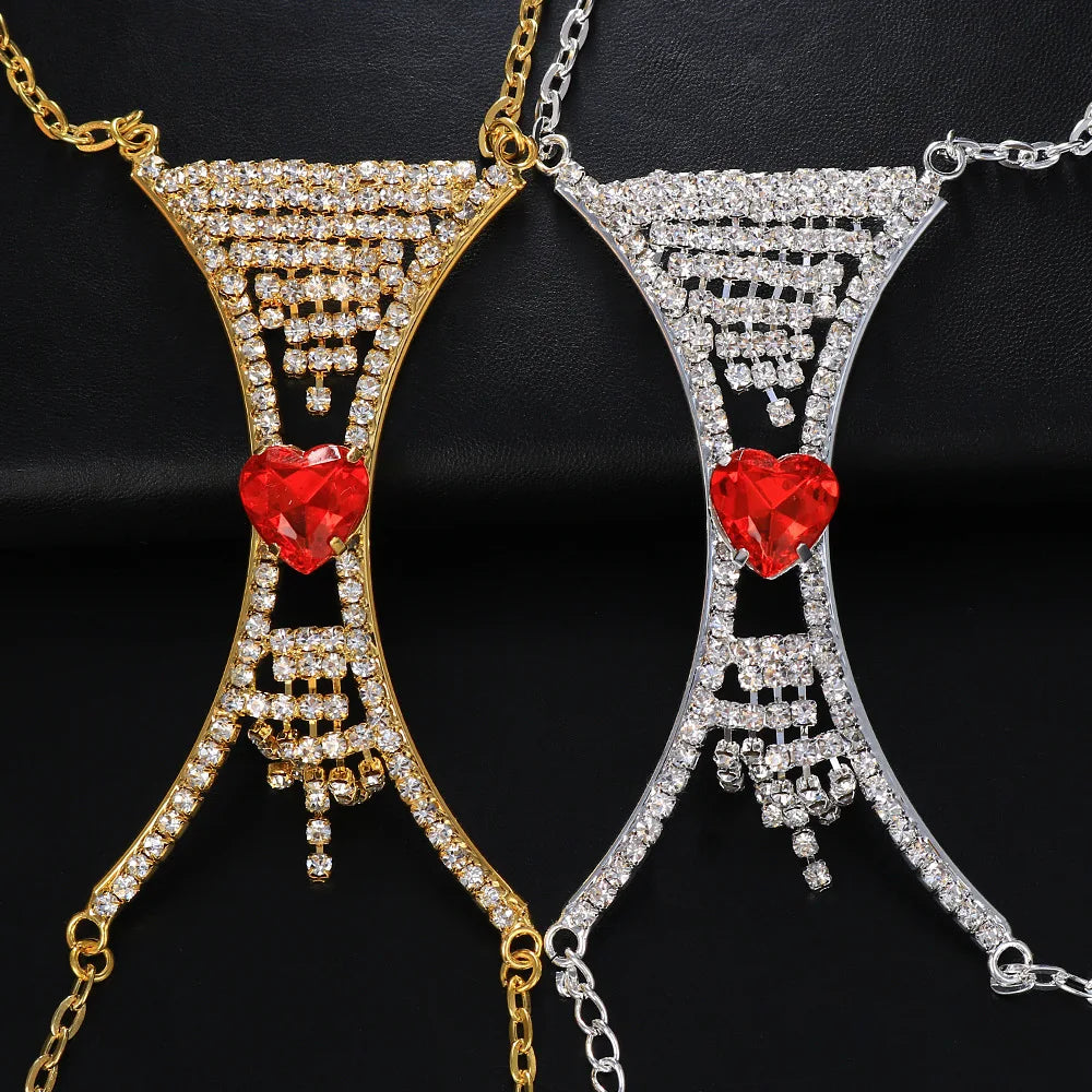 Heart Crystal Chest Chain