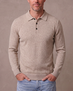 Polo de punto de manga larga Rafael - Beige