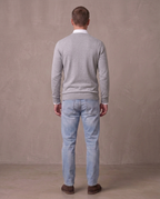 Jersey de cuello de pico Andrés, otra vista - Gris claro