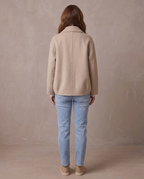 Abrigo corto de paño con cuello Blanca, otra vista - Beige
