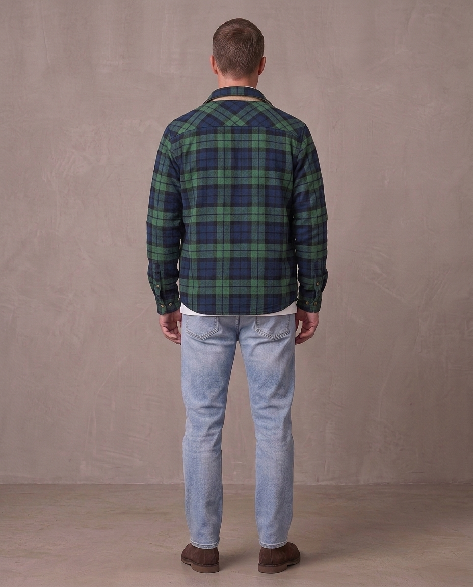 Sobrecamisa de franela a cuadros Martín, otra vista - Verde