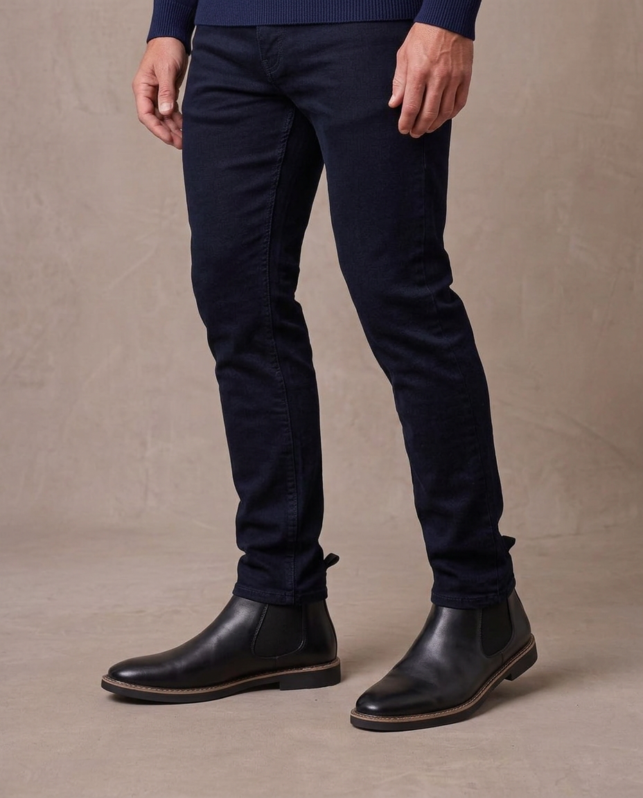 Botas Chelsea de piel sintética Javier, detalle - Negro