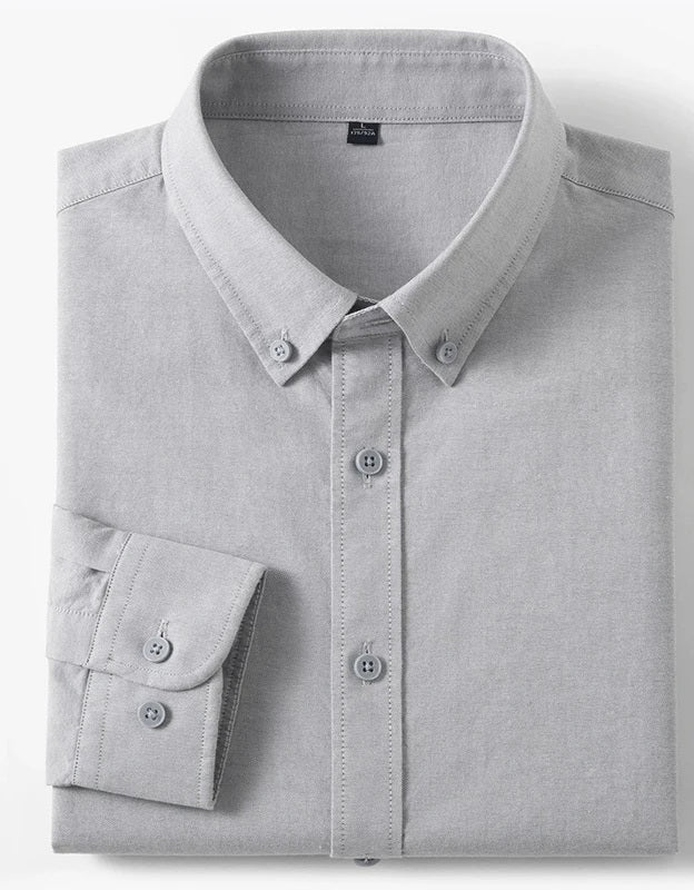 Camisa Oxford de algodón Bruno - gris perla