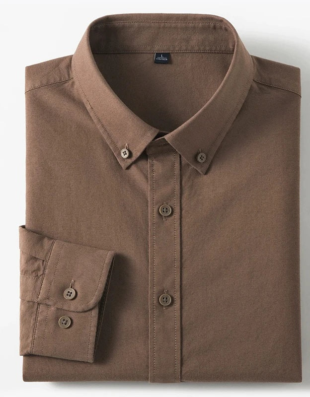 Camisa Oxford de algodón Bruno - marrón tabaco