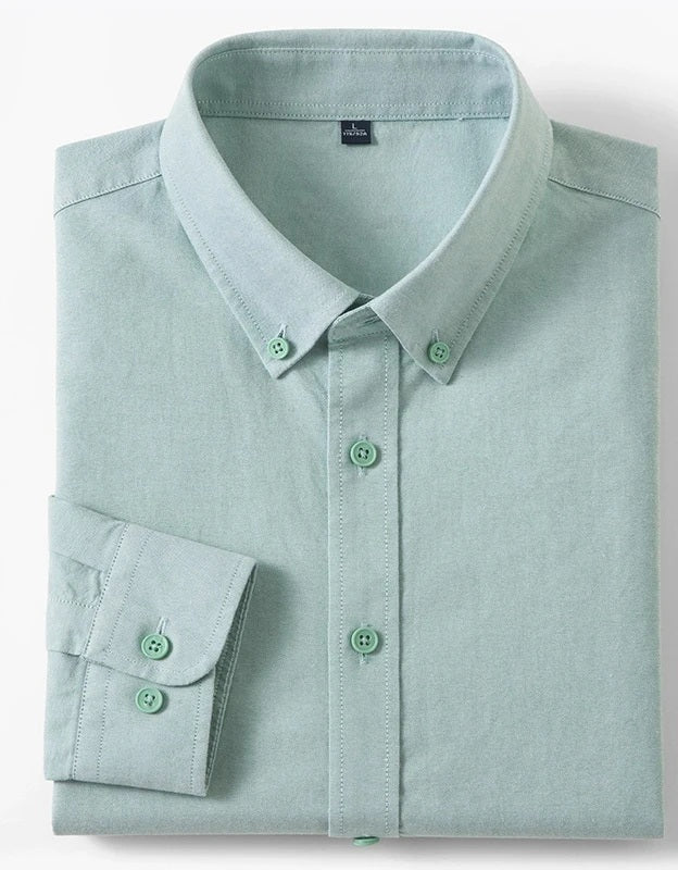 Camisa Oxford de algodón Bruno - verde salvia
