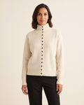 Jersey de cuello alto con botones Ingrid