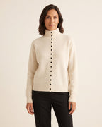 Jersey de cuello alto con botones Ingrid